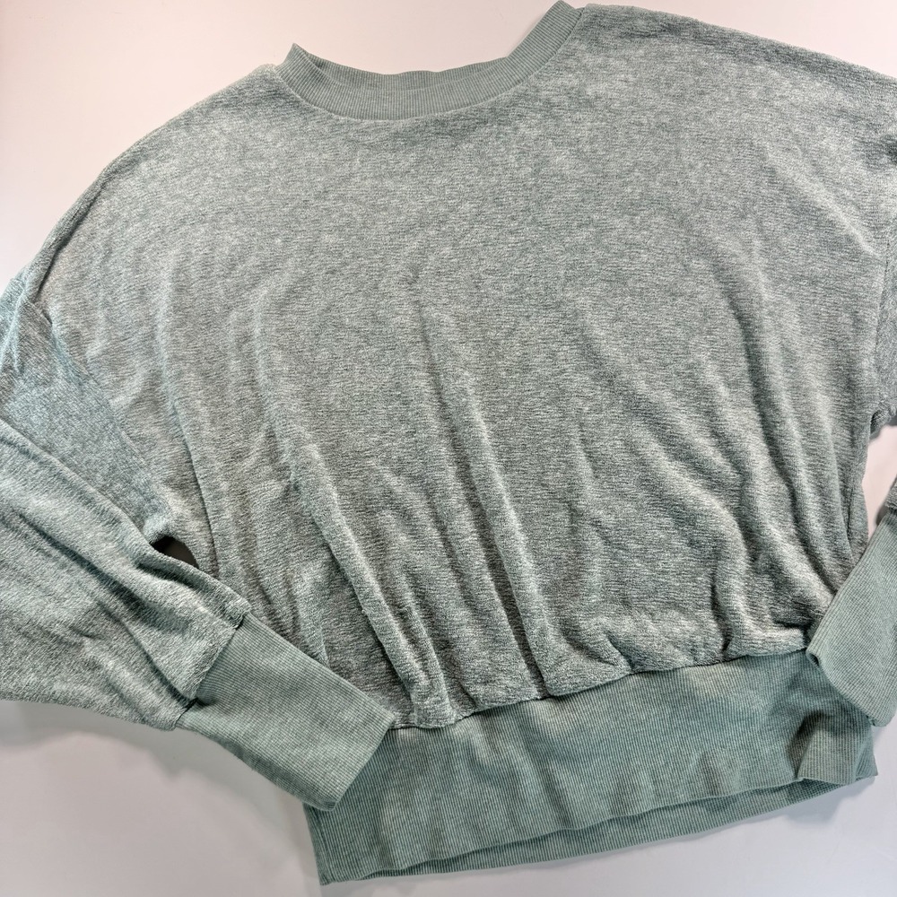 Old Navy Women's Sweatshirt Terry cloth Seagram‎ Green Dolman Sleeve Small
